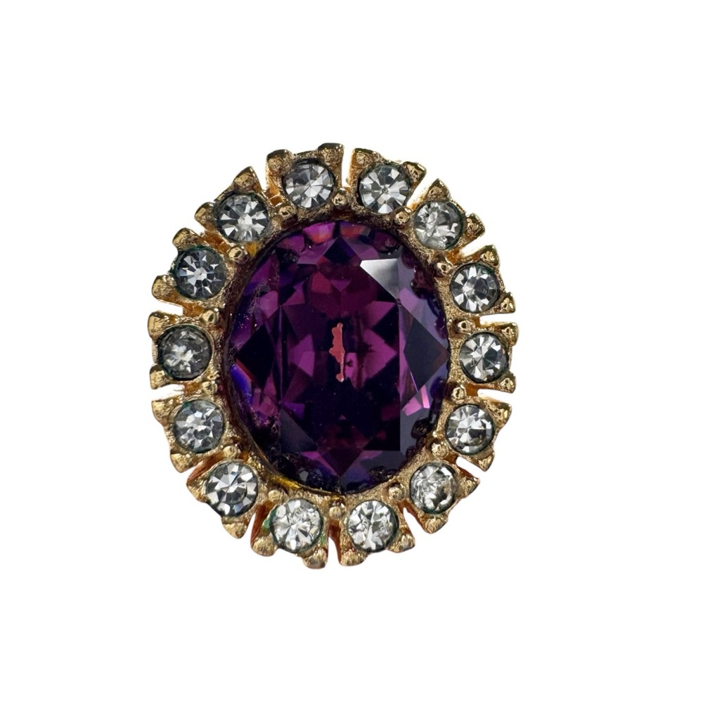DIOR Royal Lavender Crystal Pierced Earrings - Picture 5 of 10